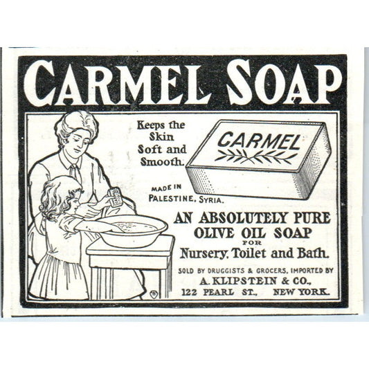 Carmel Soap A. Klipstein & Co New York 1903 Magazine Ad AF2-O4