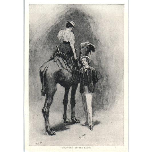 Victorian Lady on a Horse S. Paget 1897 Victorian Illustration AE9-TS4