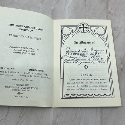 1968 Requiem Mass Booklet Joseph A. Fagan Ft. Wayne Indiana P9-1