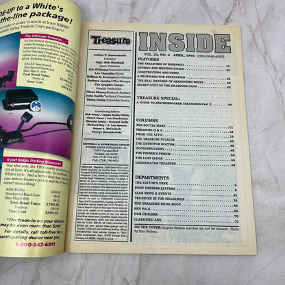 1992 April - Treasure Magazine - Treasure Hunting Prospecting Metal Detector M16