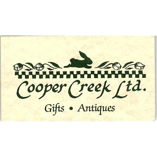 Cooper Creek Ltd Antiques Pattie Cooper Placerville CA Vtg Business Card SD9-B14