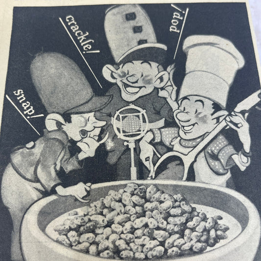 1933 Kelloggs Rice Krispies Snap Crackle Pop 4.5x12 Magazine Advertisement FL6-6