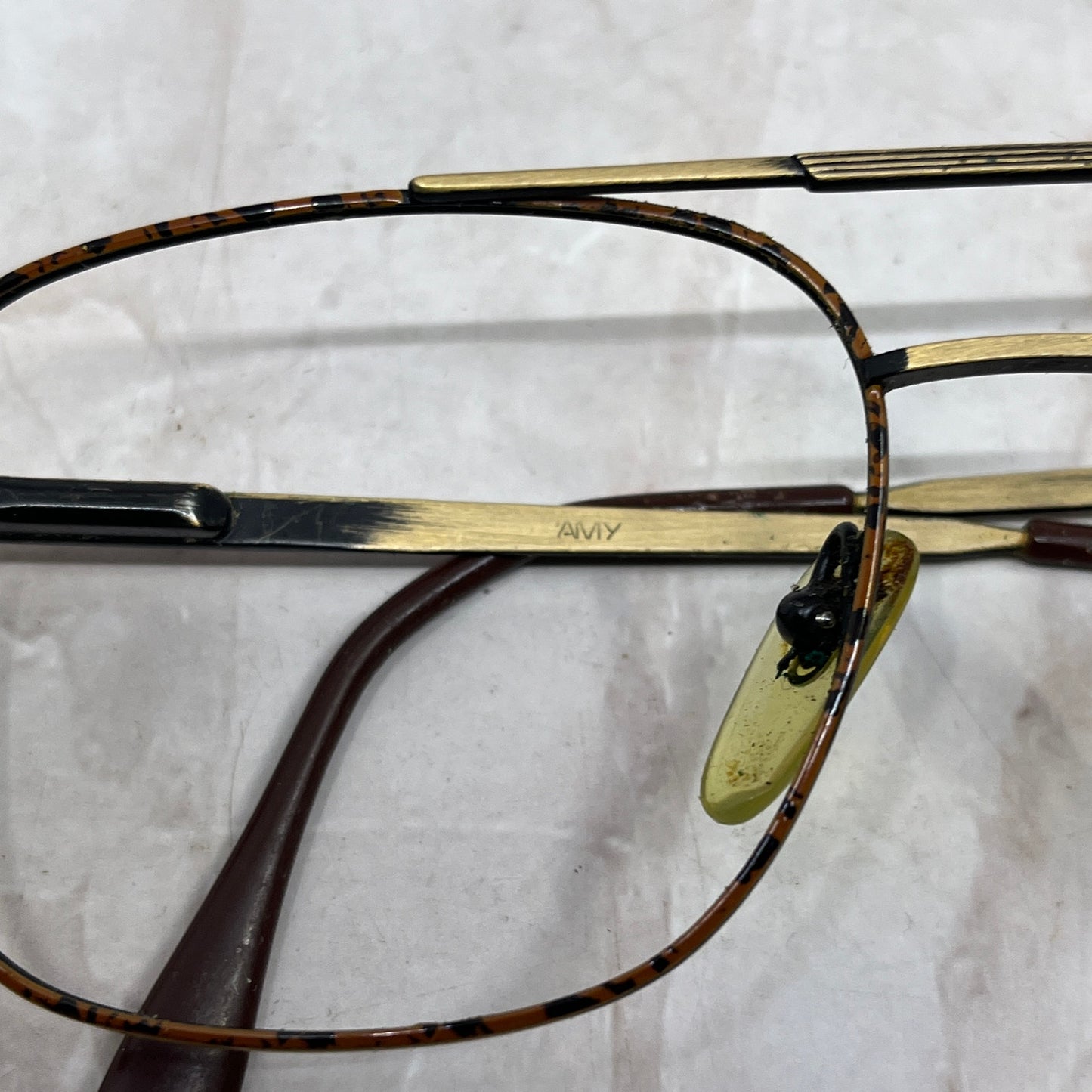 Vintage L'Amy Foxboro France 140mm CC32 L124 Aviator Eyeglasses Frames TG7-G2-10