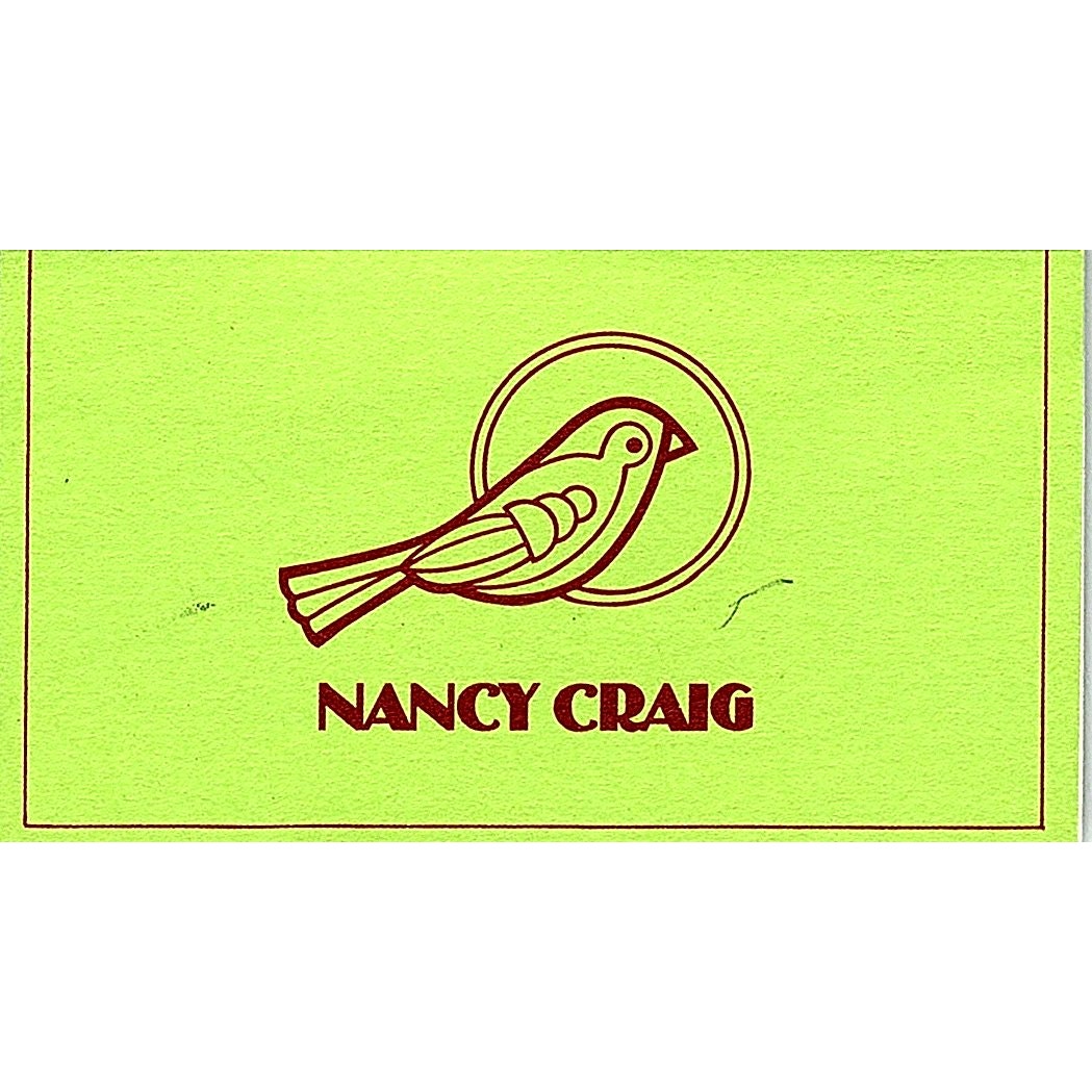 Nancy Craig Costa Mesa CA Vintage Business Card SE5-B4