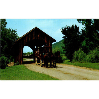 Covered Bridge Stonefield Village Cassville WI Vintage Bridge Postcard PD1