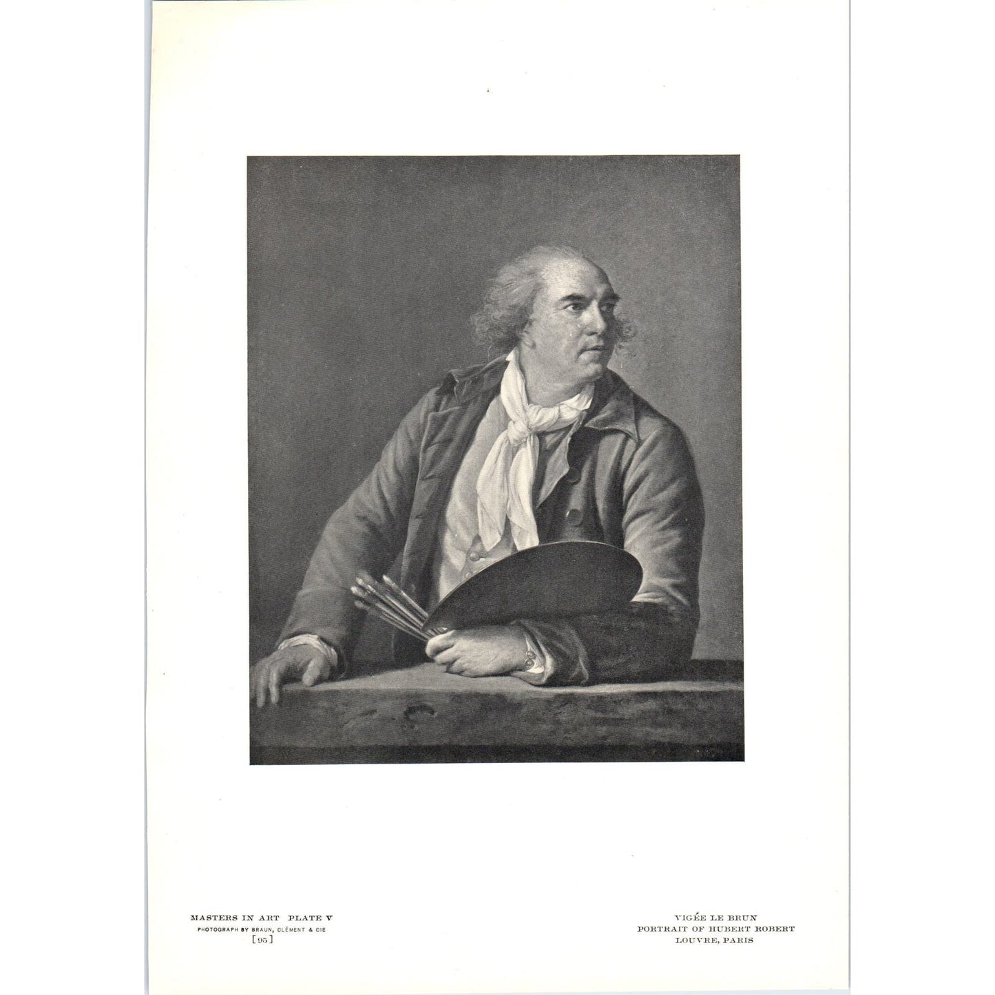 Portrait of Hubert Robert - Vigée Le Brun c1905 Art Print D15
