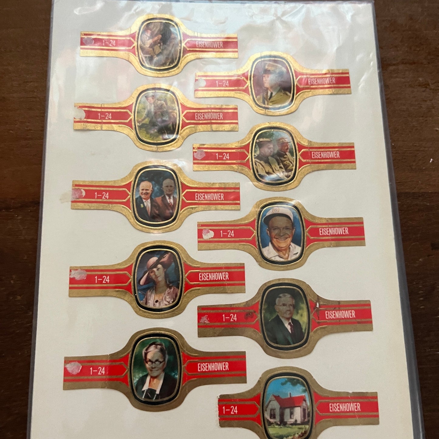 Vintage Set of 10 Dwight Eisenhower Fab Collection Cigar Bands TH2-TB6