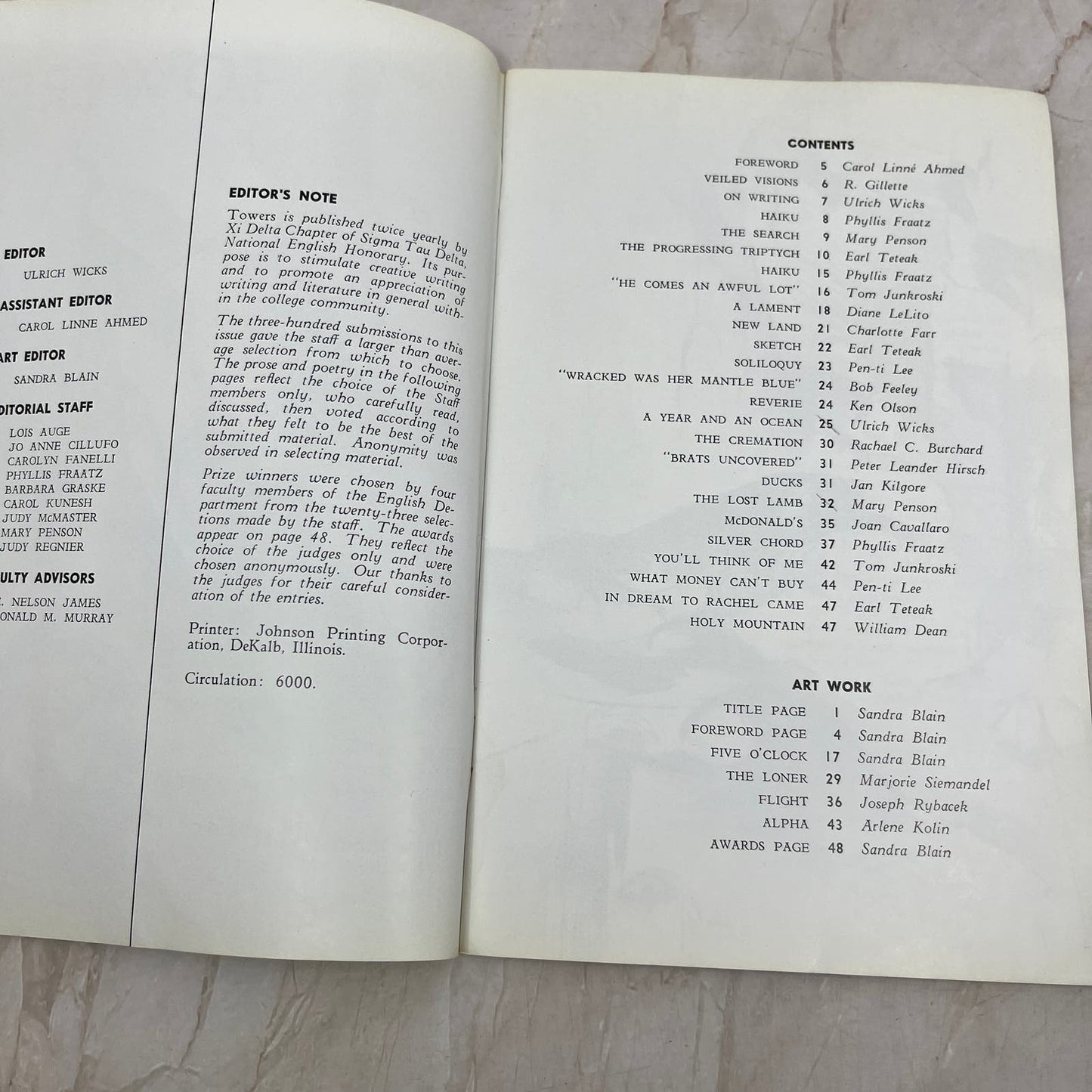1963 May - TOWERS Northern IL University Xi Delta Chapter Sigma Tau Delta TI9-P1