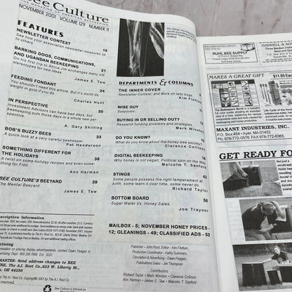 2001 Nov - Bee Culture Magazine - Bees Beekeeping Honey M32