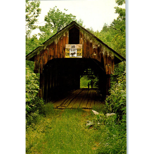 Blacksmith Shop Mill Brook Cornish NH Vintage Covered Bridge Postcard PC11
