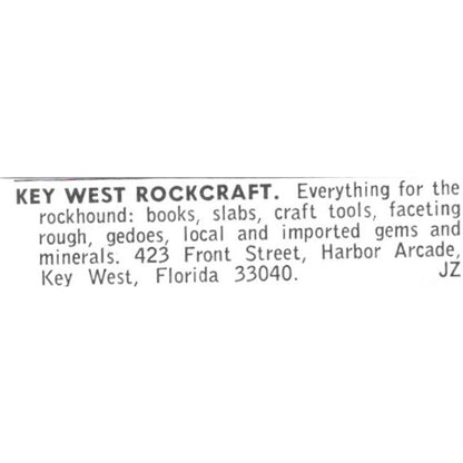 Key West Rockcraft Harbor Arcade Key West Florida 1972 Ad AF8-S25