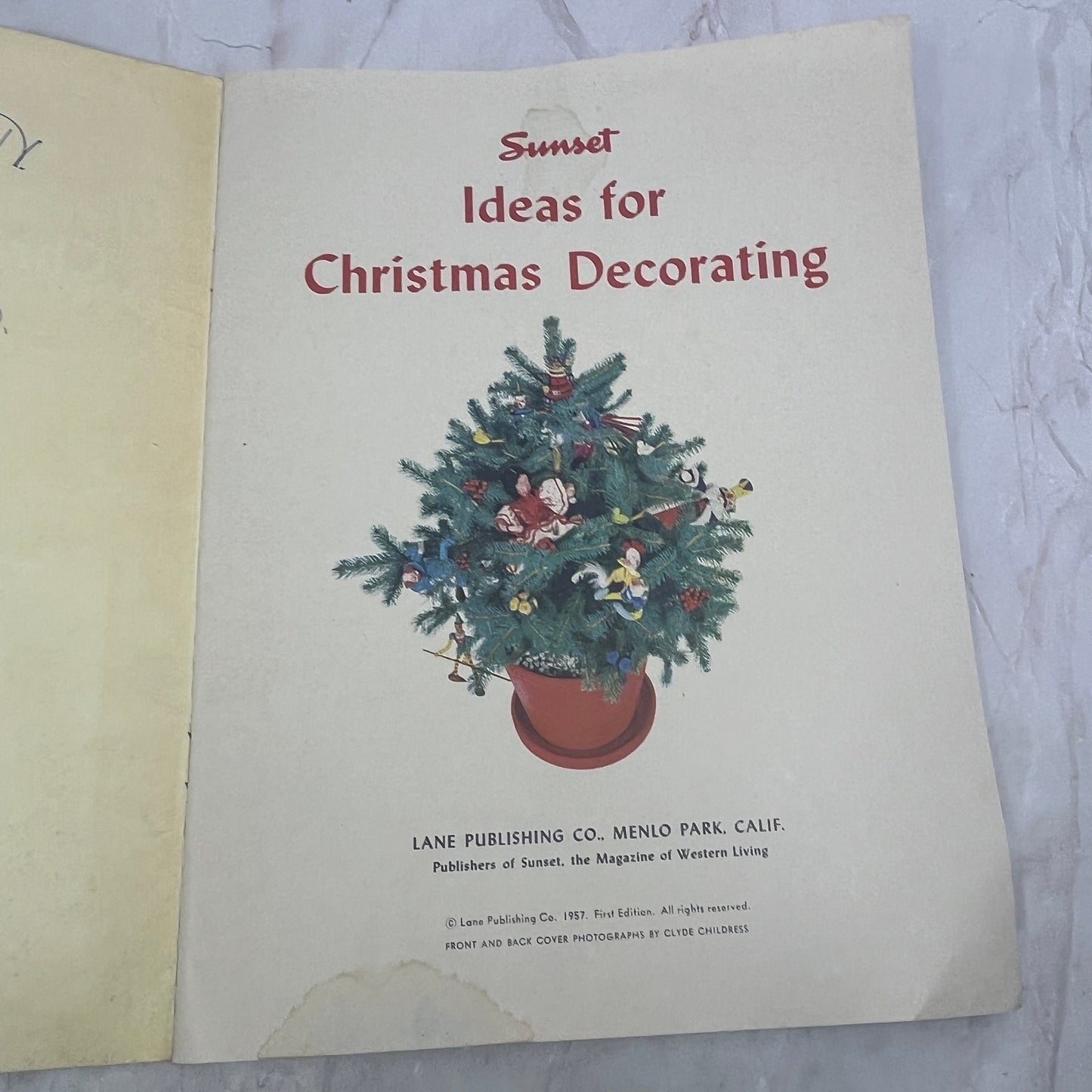 1957 Sunset Ideas For Christmas Decorating Magazine Book TA9