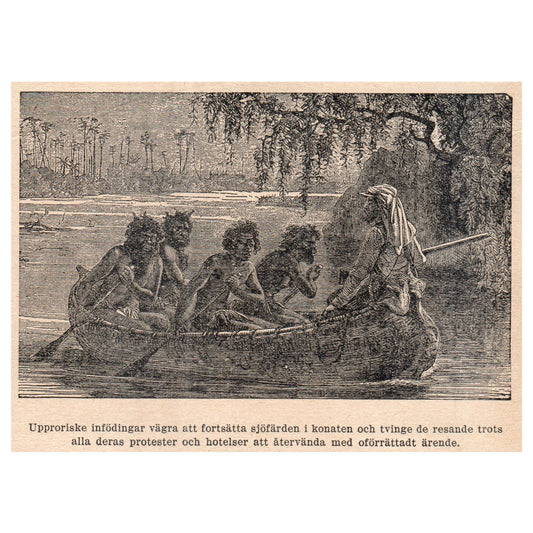 African voyage in the Konat 1909 Swedish Engraving Print AF5-16