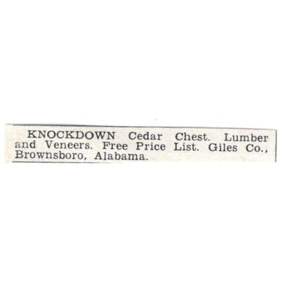 Knockdown Lumber & Veneers - Giles Co, Brownsboro AL 1955 Ad AG1-S2