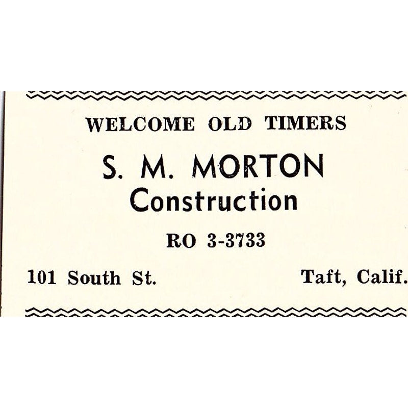 S.M. Morton Construction, Jack Krisher Oldsmobile - Taft CA c1965 Ad AF8-S23
