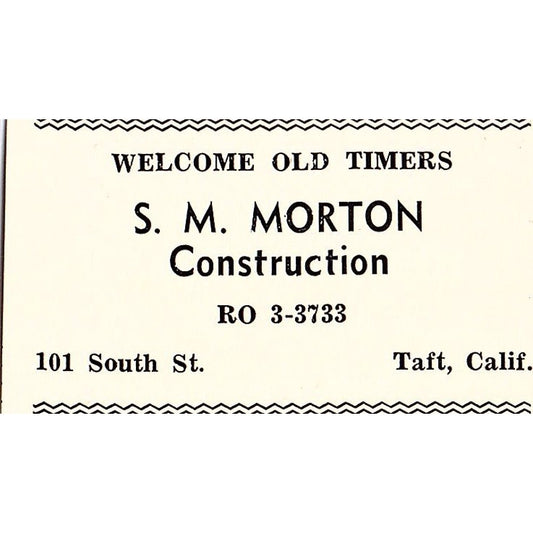 S.M. Morton Construction, Jack Krisher Oldsmobile - Taft CA c1965 Ad AF8-S23