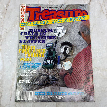 1987 April - Treasure Magazine - Treasure Hunting Metal Detecting Gold Coins M10