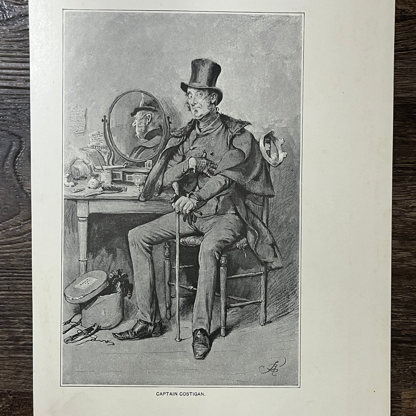 Captain Costigan Frederick Barnard Pendennis Antique Engraving 9x12 V10