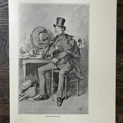 Captain Costigan Frederick Barnard Pendennis Antique Engraving 9x12 V10