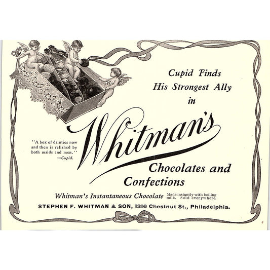 Stephen F. Whitman & Son Whitman's Chocolates Philadelphia - 1904 Ad AF5-6