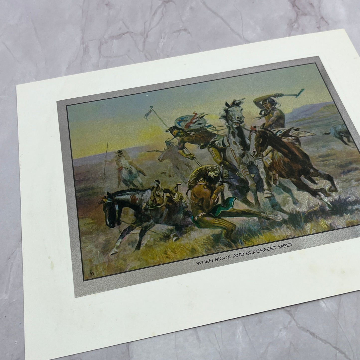 Where Sioux and Blackfeet Meet Vintage Chromatic Foil Etch 8x10" V18