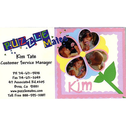 Kim Tate Puzzle Mates Brea CA Vintage Business Card SC9-B8