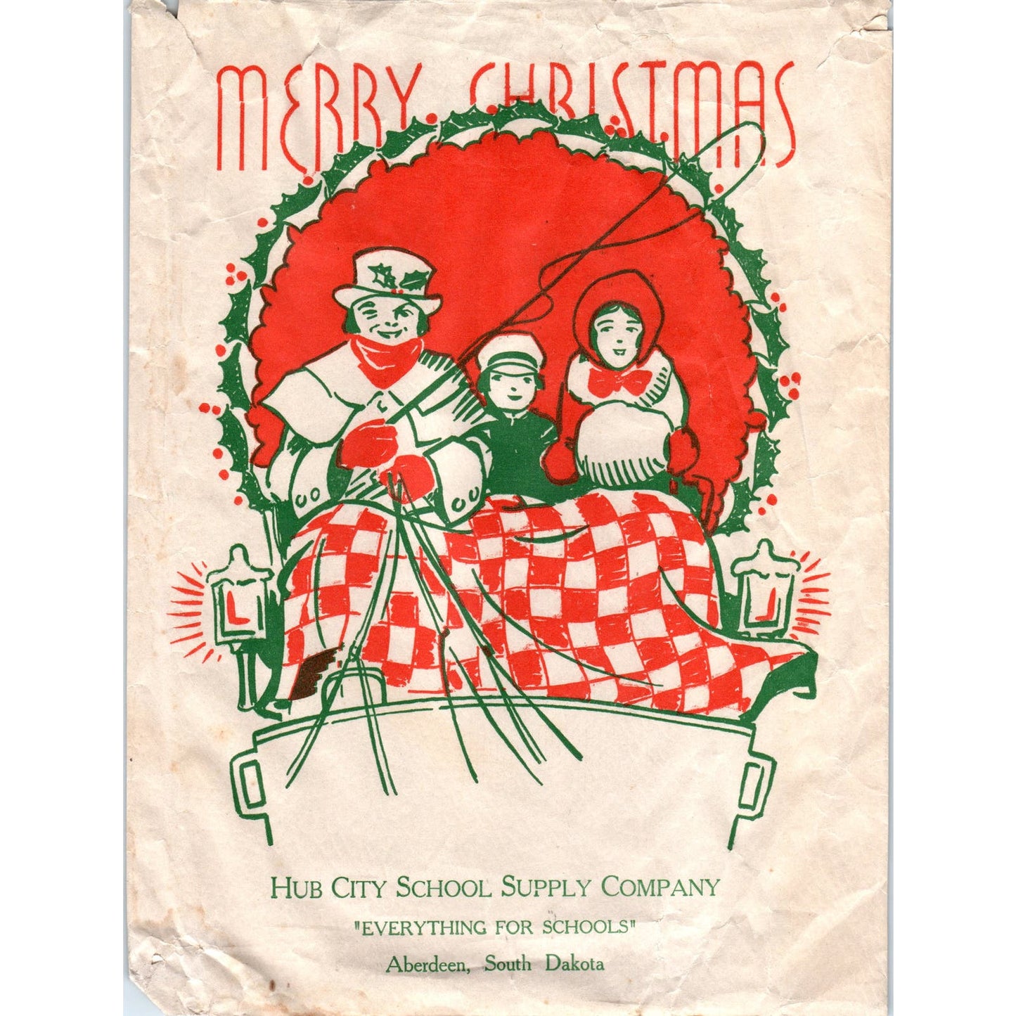 Christmas Bag Hub City School Supply Company Aberdeen South Dakota AE9-X3