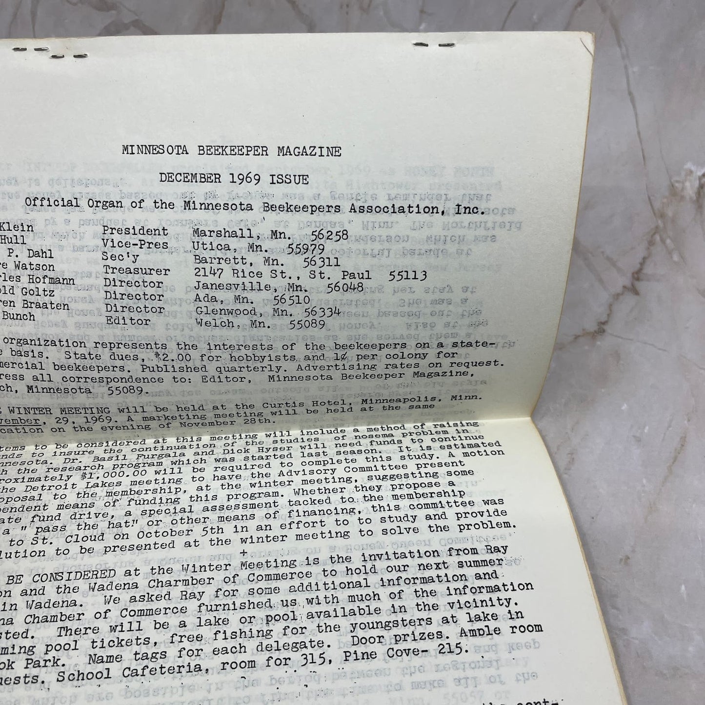 1969 Dec The Minnesota Beekeeper Magazine Red Wing MN Beekeepers Association TD5