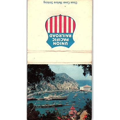 Catalina Island CA Astor Bay Union Pacific Railroad Vtg Matchbook Cover SC7-Y3