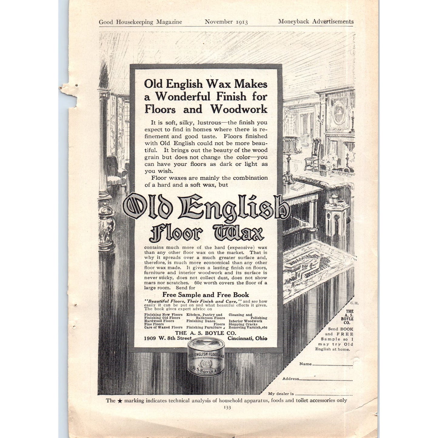 Ralston Wheat Food Makes Children Sturdy - 1913 Good Housekeeping Ad 6x9 D10