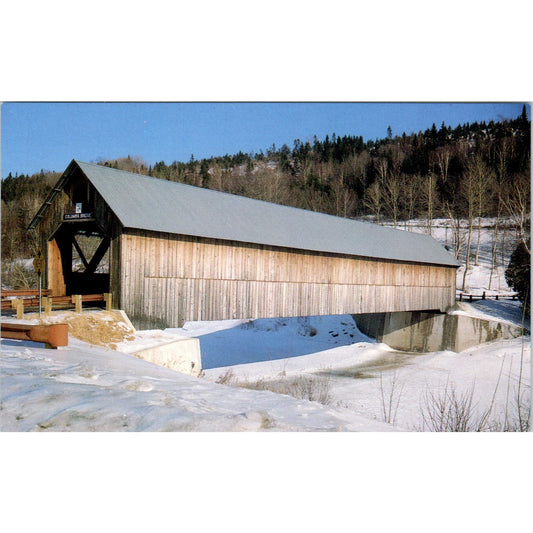 Connecticut River Columbia Bridge NH & VT Covered Bridge Postcard PC3