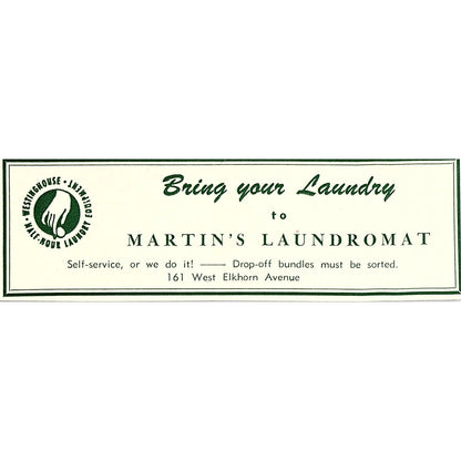 Martin's Laundromat 161 West Elkhorn Ave 1957 Estes Park CO Ad AG4-M1