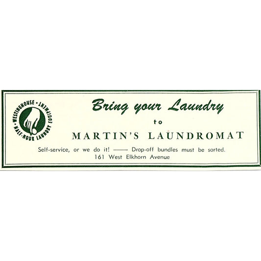 Martin's Laundromat 161 West Elkhorn Ave 1957 Estes Park CO Ad AG4-M1