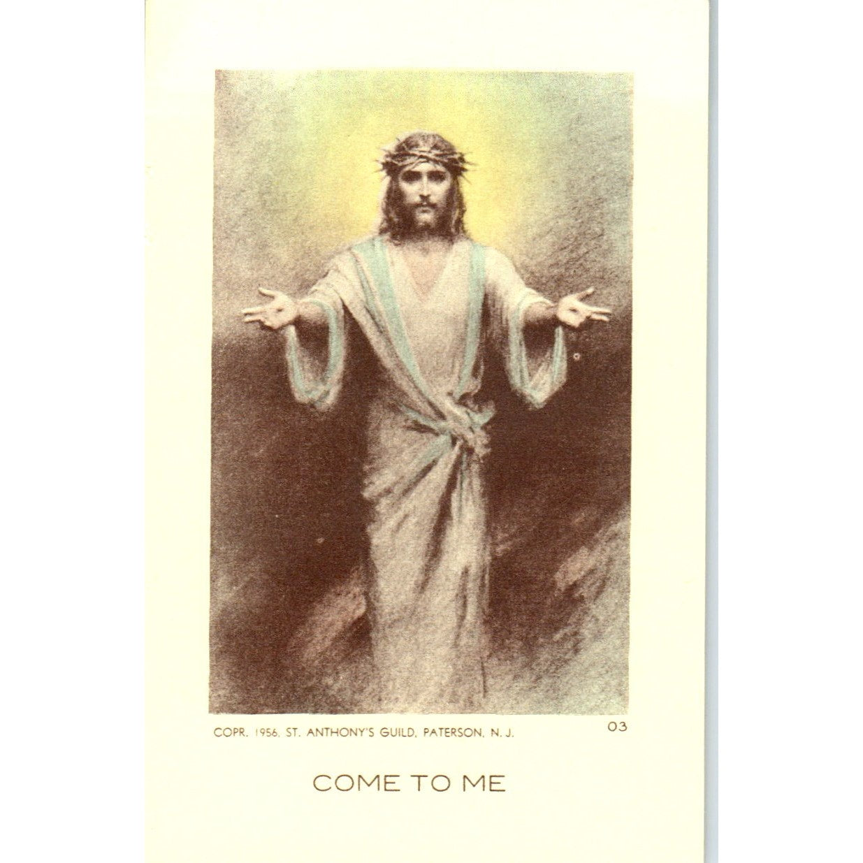Jesus Come to Me St. Anthony's Guild Vintage Catholic Prayer Card TH2-PC1