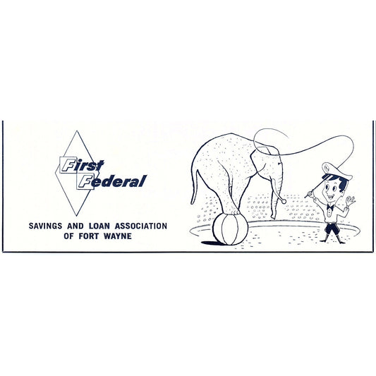 Circus Ringmaster Elephant Cartoon First Federal Ft. Wayne Indiana 1964 Ad AG1-9