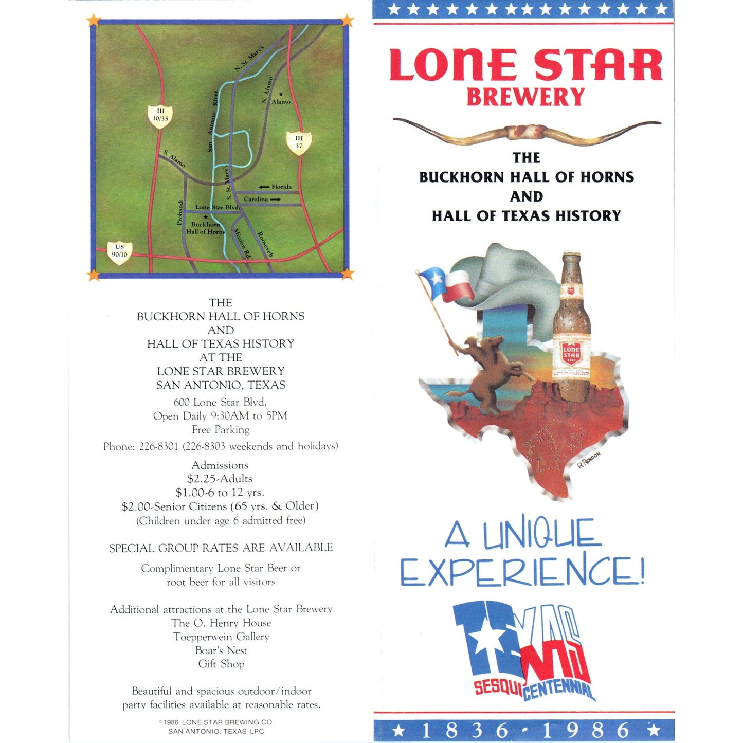 1980s Lone Star Brewery Texas Sesquicentennial San Antonio Brochure TF4-BC