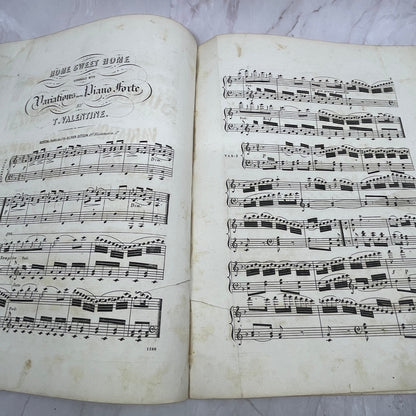 c1860 Home Sweet Home Piano Forte T. Valentine Sheet Music V16