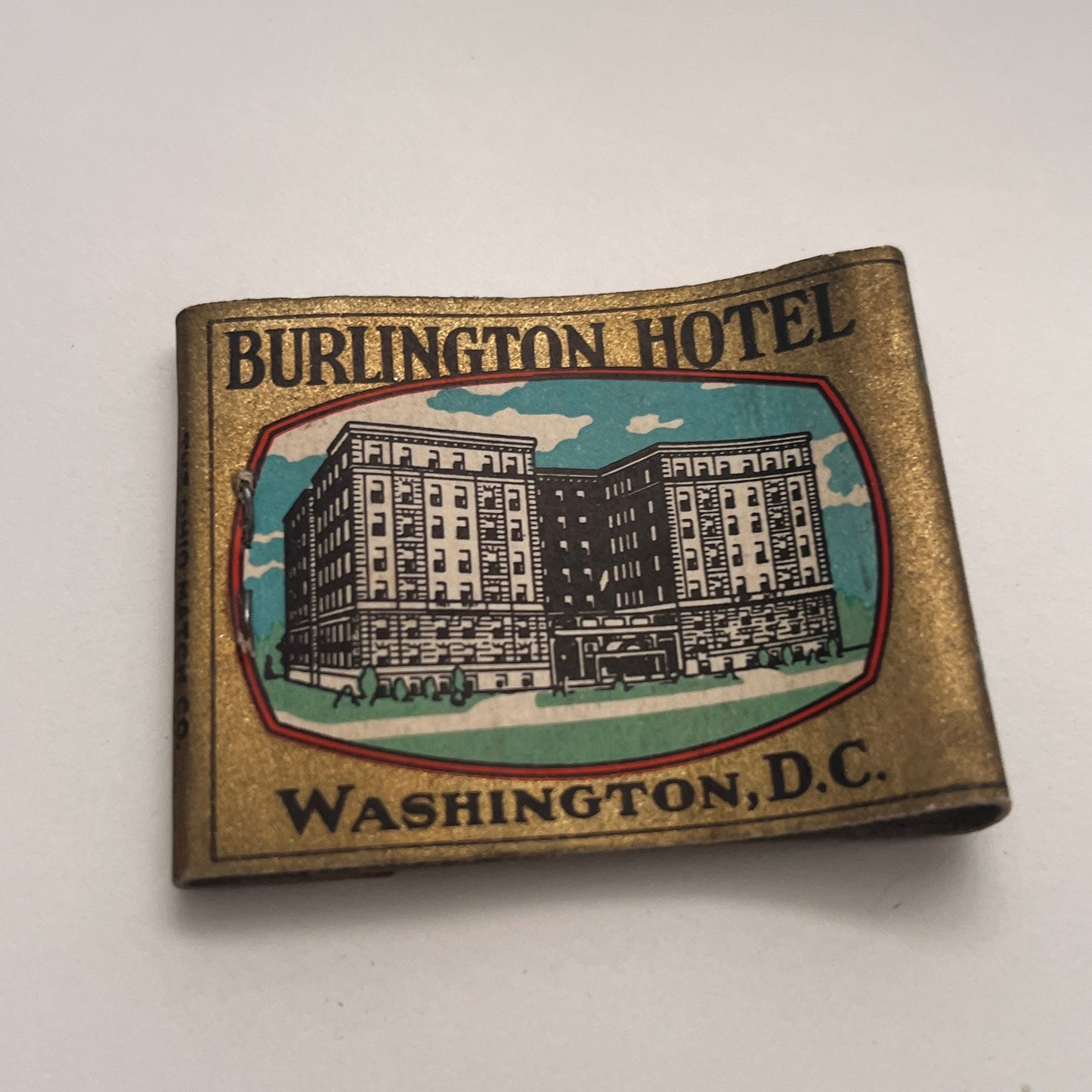 Burlington Hotel Washington DC Vintage Matchbook Cover TB8-MB-6