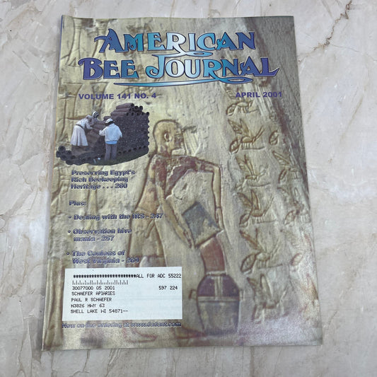 2001 April American Bee Journal Magazine Bees Beekeeping Honey M7