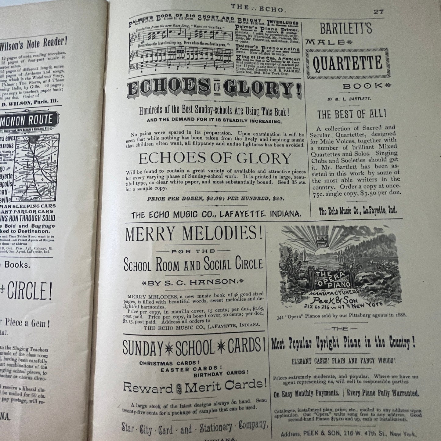 The Echo Music Journal 1890 Music Magazine LaFayette Indiana V33-4
