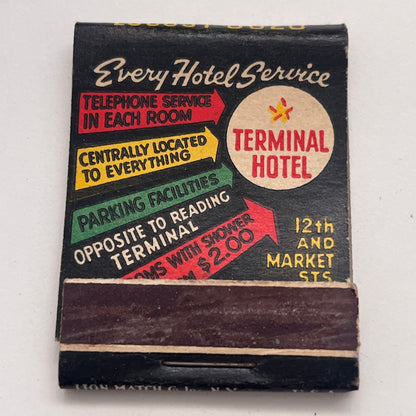Terminal Hotel Market & 12th St Philadelphia Vintage Matchbook Cover TB8-MB-7