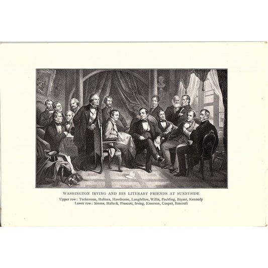 Washington Irving and Literary Friends at Sunnyside Vintage Art Print 4x6 V12
