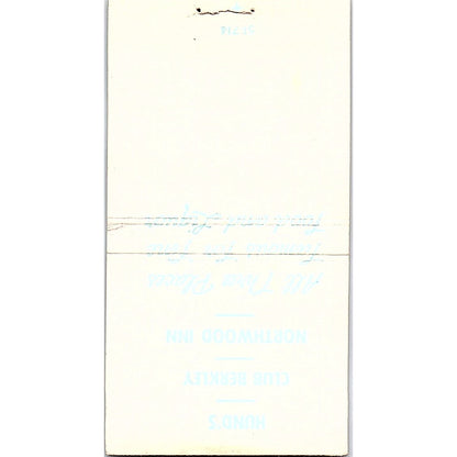 Hund's Northwood Inn Club Berkley Detroit MI Vintage Matchbook Cover SF3-Y4