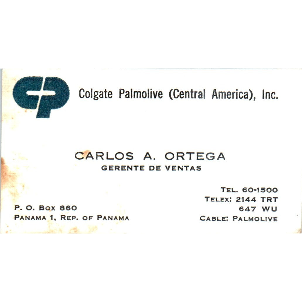 Colgate Palmolive Central America Carlos A. Ortega Panama Business Card SD8-B17