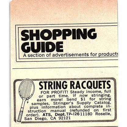 Nina Webb Solid Brass Tennis Net Measure Darien CT 1977 Ad AF3-Q3