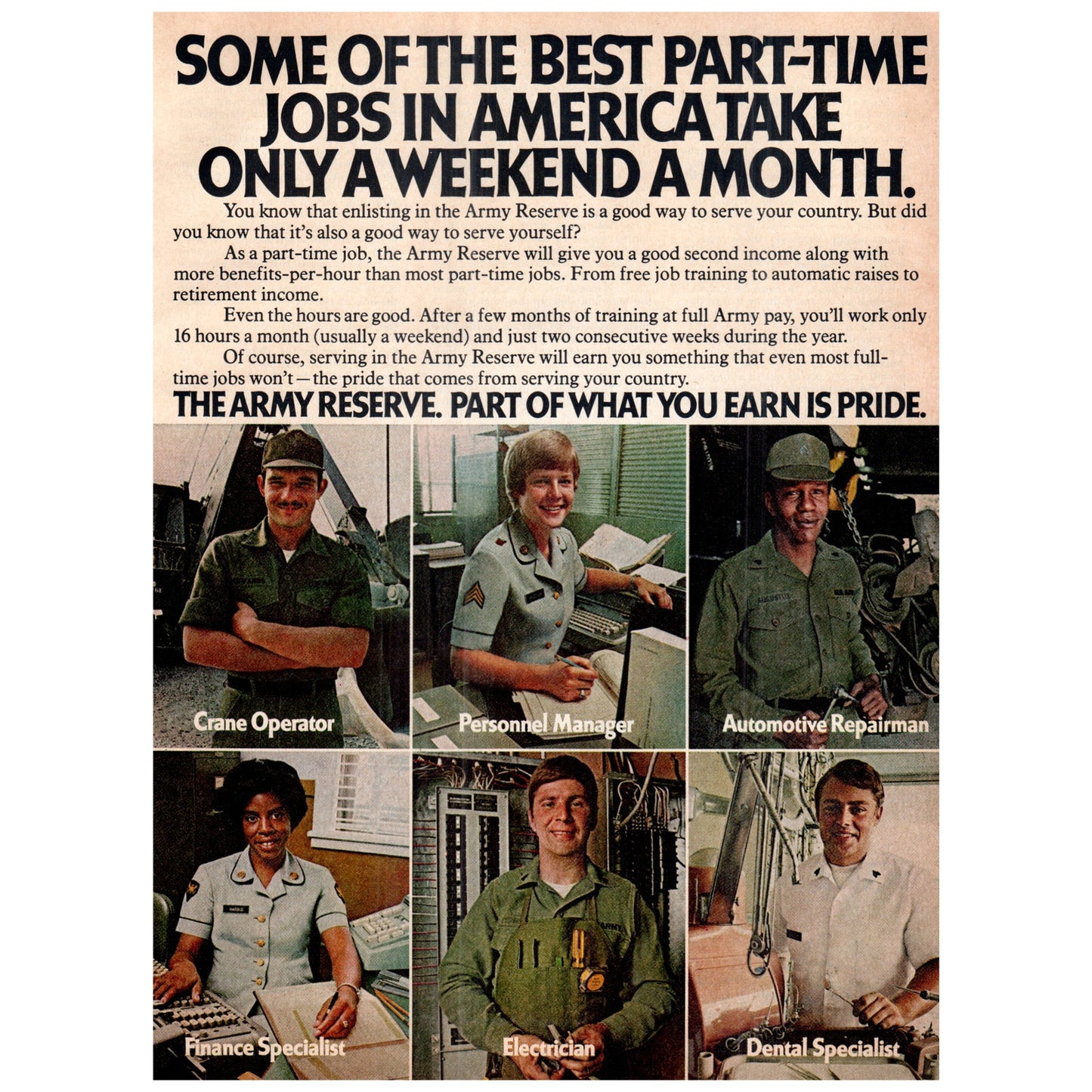 US Army Reserve Recruiting 1977 Ad D25