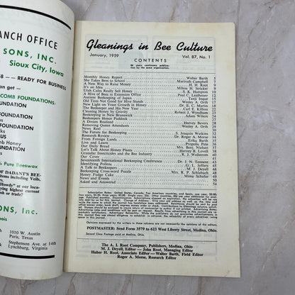 1959 Jan Gleanings in Bee Culture Beekeeping Magazine A.I. Root Co Medina OH TD5