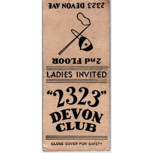 2323 Devon Club 2323 Devon Ave Vintage Matchbook Cover SD4-Y13