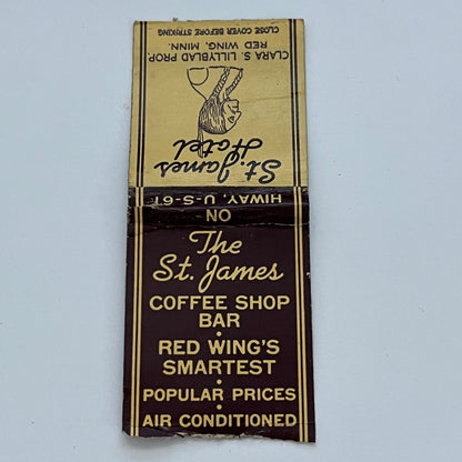 St. James Hotel Clara S. Lillyblad Red Wing MN Vintage Matchbook TB6-MB2-14