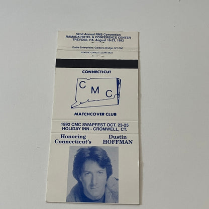 CMC Matchcover Club Honoring CT's Dustin Hoffman Vintage Matchbook TB6-MB2-6